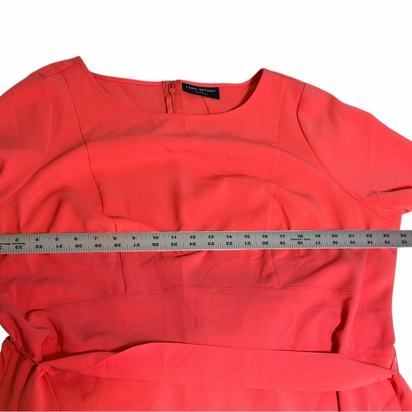 Lane Bryant Coral Fit & Flare Lena Dress with Tie Belt - Size 20 - Picture 6 of 8